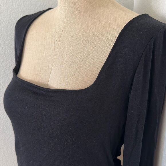 RE/DONE Square Neck 80’s Long Sleeve Top in Black Size S - Picture 5 of 6